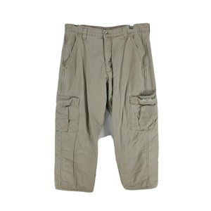 Wrangler Fleece Lined Pants Men's 34x25 Tan Cargo Hemmed